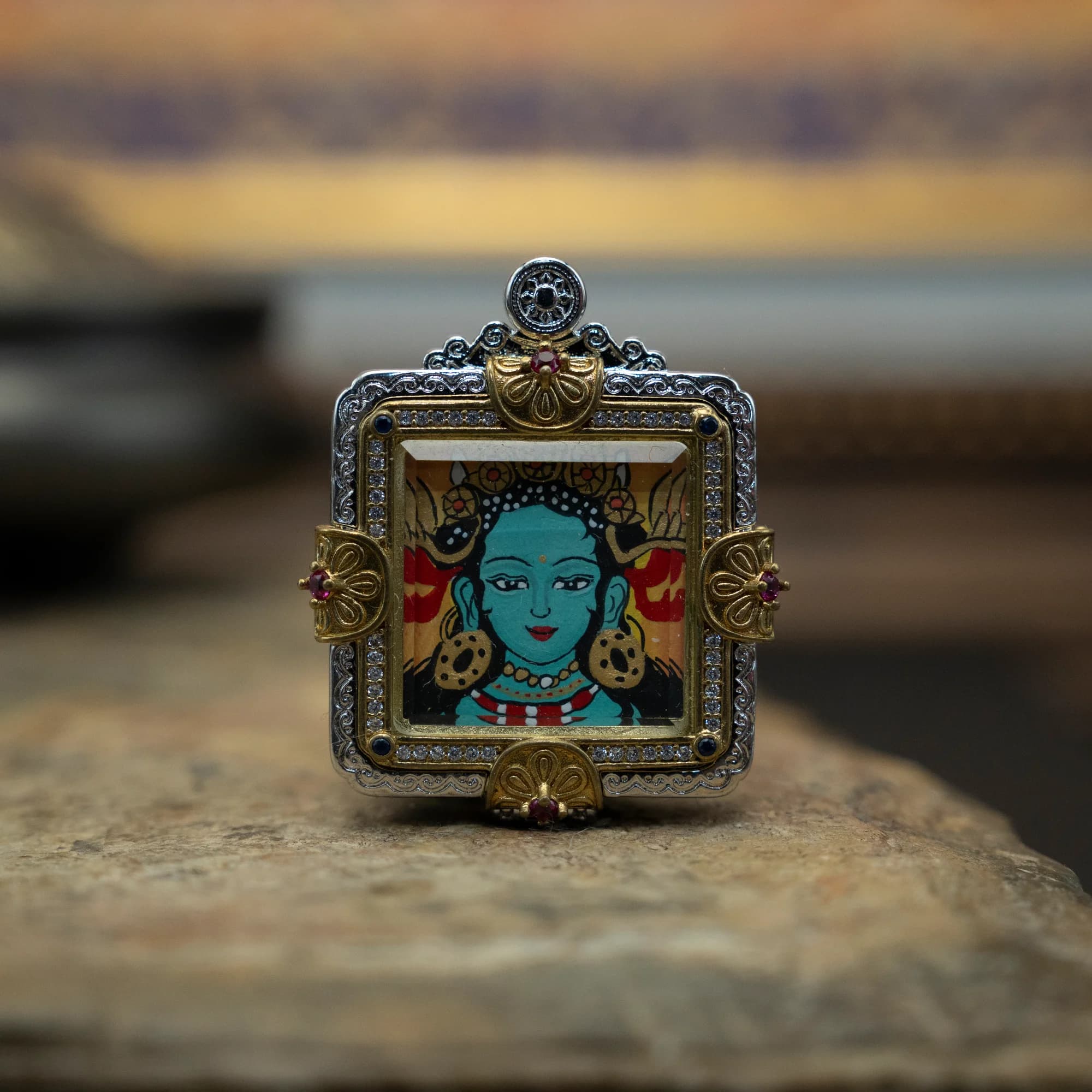 綠度母 面首造像 20mmX20mm — 1